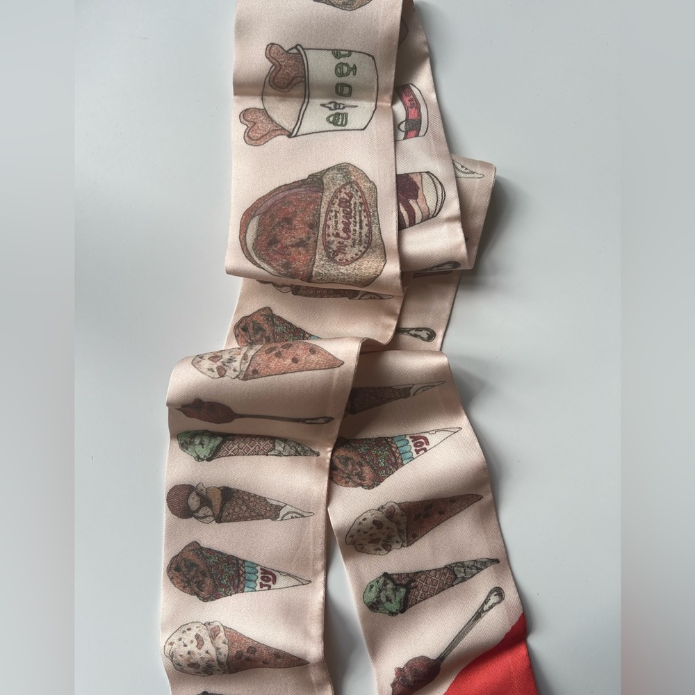 Elegant Pastel Colored Twill Silk Scarf - Picture 2 of 5